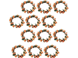 Conjunto de 12 velas de 13 cm - Mini guirlanda artificial de frutos silvestres - Guirlanda de outono com ramos de frutos silvestres