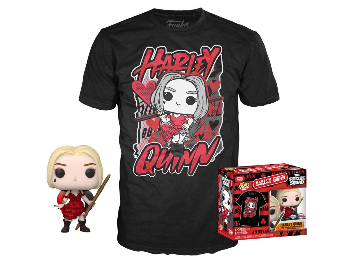 Conjunto de Figuras Pop Tee Dc Comics Escuadron Suicida Harley Quinn B.ACTIVE