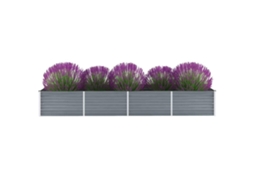 Vidaxl Canteiro Elevado De Jardim Aço Galvanizado 320x80x45cm Cinzento