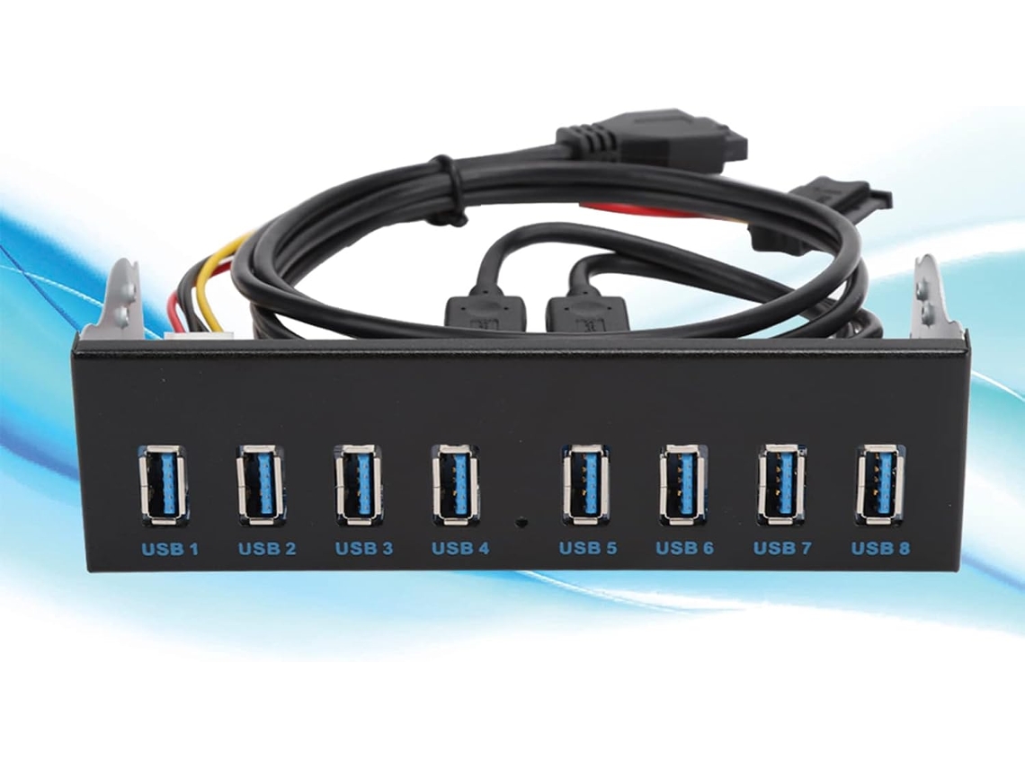 Hub Usb 3.0 De 19 Pinos Com 8 Portas Para Painel Frontal Pc. Conector