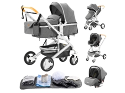Carrinho De Bebê, Design 3 Em 1, Leve E Portátil, 530 Cinza
