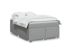 Vidaxl Cama Com Molas/colchão 160x200 Cm Tecido Cinzento-claro