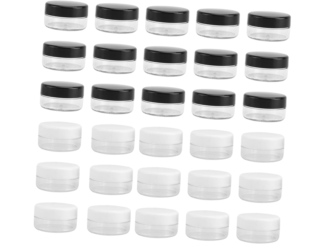 Latinhas Redondas Transparentes Para Cosméticos, 30 Unidades, 10g, Ideais Para Levar Em Viagens.