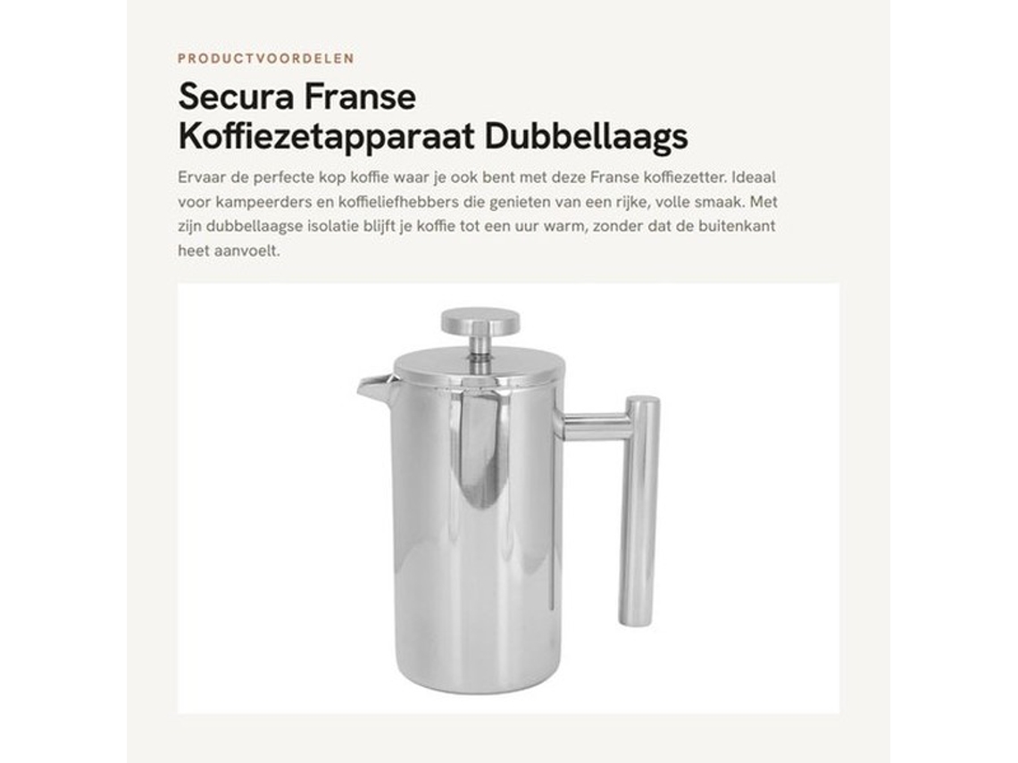 Apparaat De Dubbele Laag Isolatie, Roestvrij Staal, Drievoudige Filterdruk, Draagbaar, Effectief Warmtebehoud, Pers.