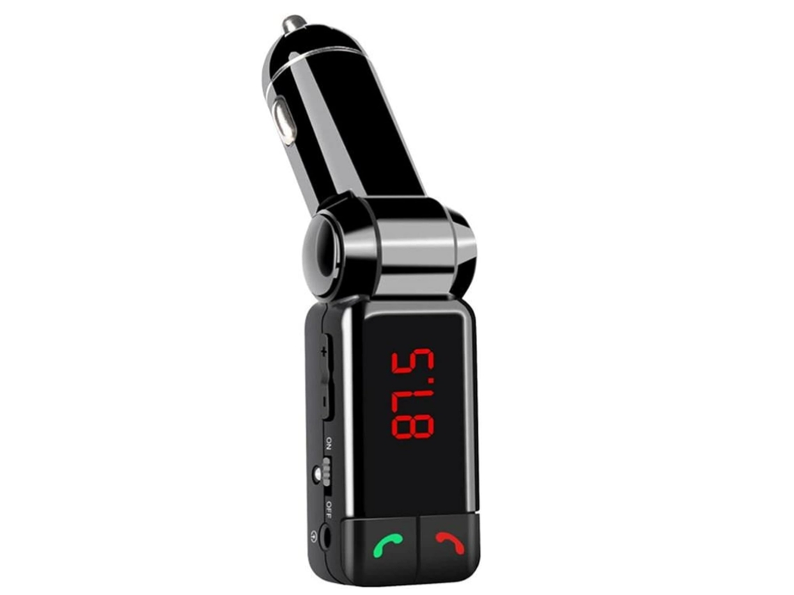 Transmissor Fm Kit para Carro Bluetooth YIZHOOD Transmissor Fm Handsfree Aux Mp3 Player Modulador Preto