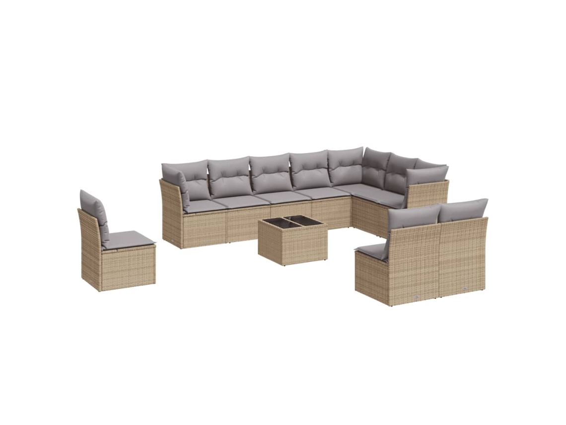 Garden Sofa Set, Garden Sofa Sets Vidaxl Bege Rattan / Vime (n/a)