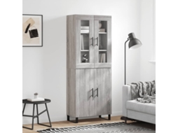Vidaxl Armário Alto 69,5x34x180 Cm Derivados De Madeira Sonoma Cinza
