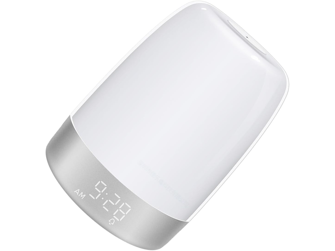 Despertador Led Sensível Ao Toque com Temporizador e Alarme, Candeeiro de Cabeceira Multicolorido com 7 Modos e Luz Suave. SFUSHOS