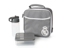 Lancheira Térmica Cinza Do Real Madrid Com Recipiente E Garrafa. 87661