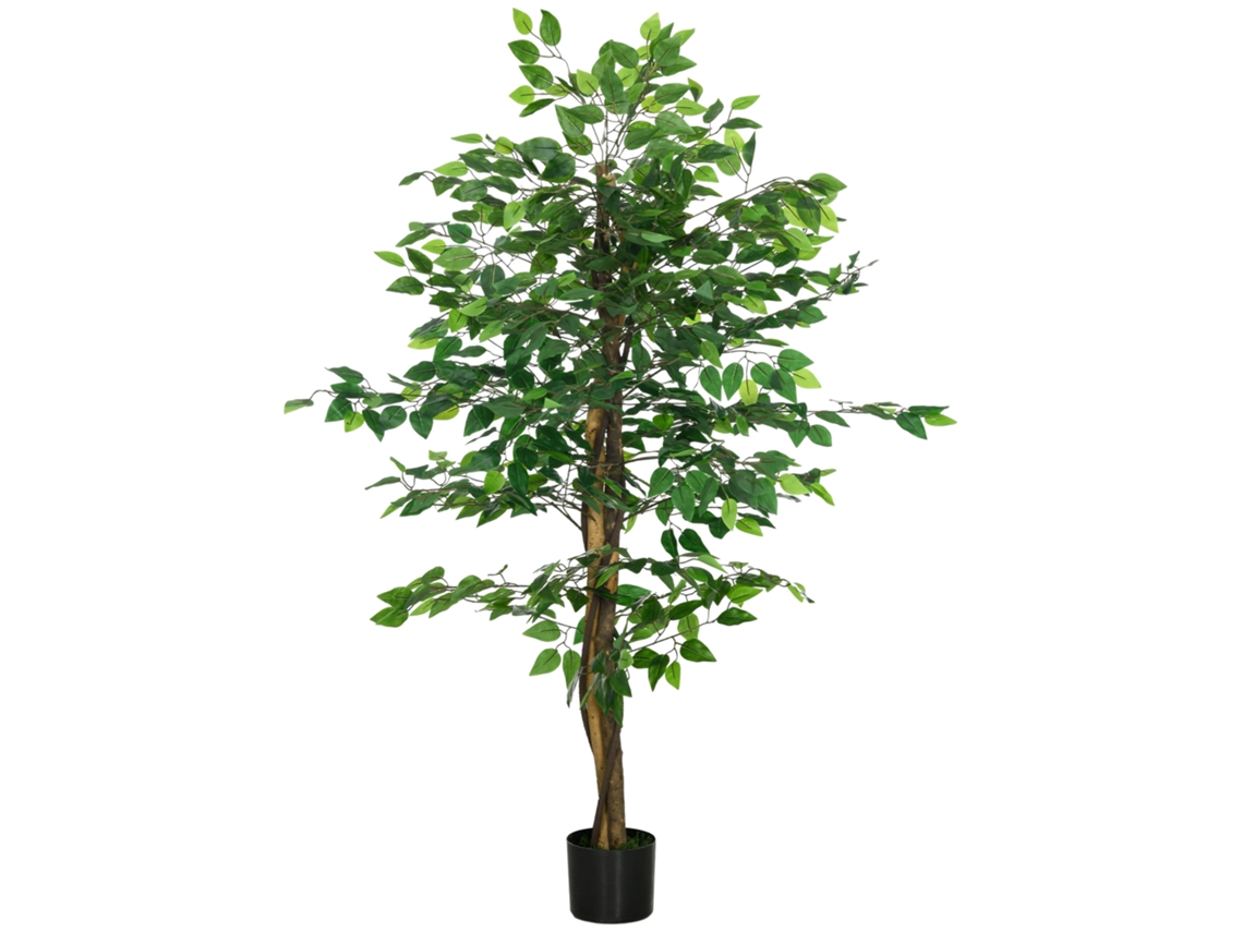 Planta Artificial De Ficus, Cor Verde, Com Vaso, 150 Cm De Altura