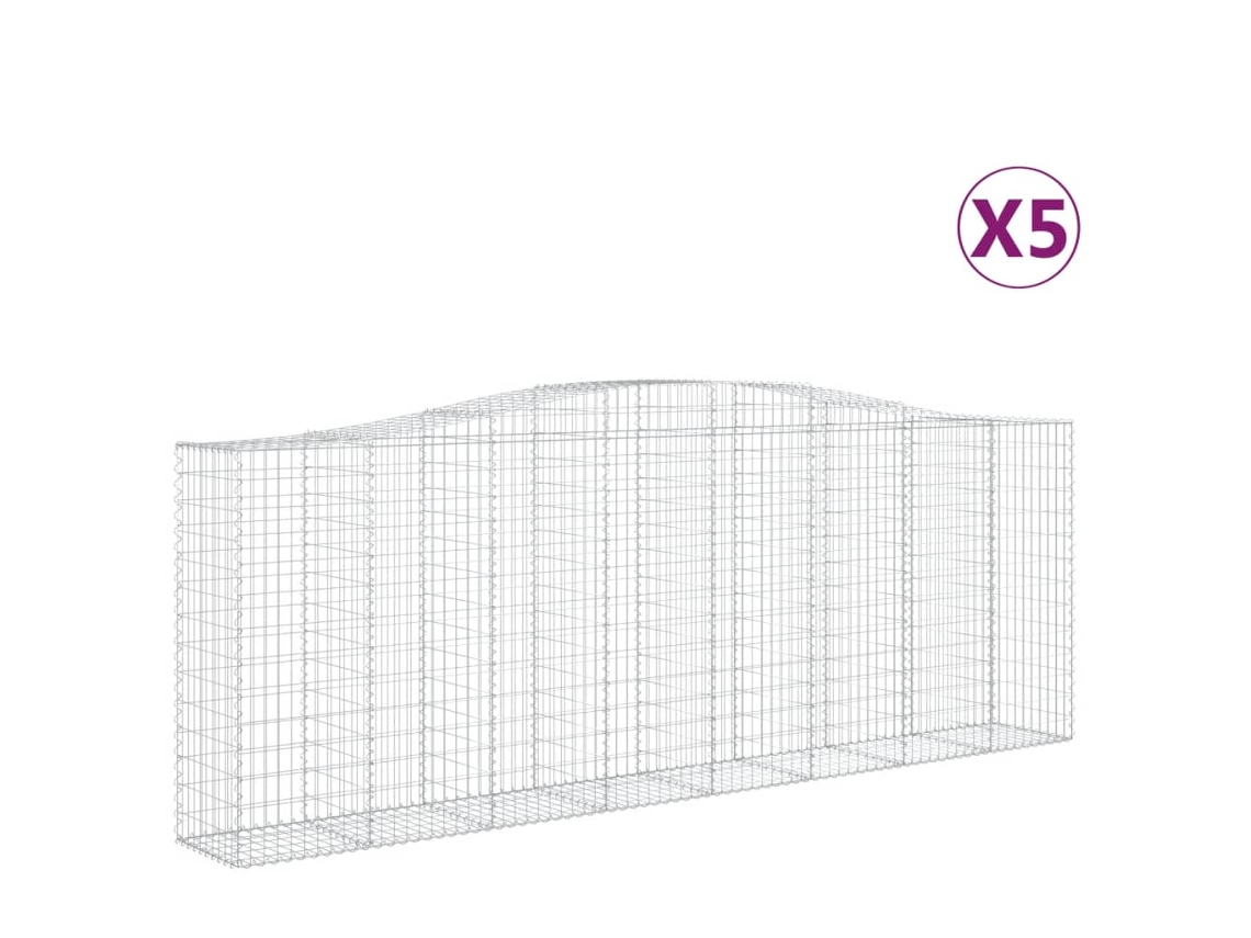 Gabion Basket, Gabion Baskets Vidaxl Prateado Ferro (400 X 50 X 140/160 Cm)