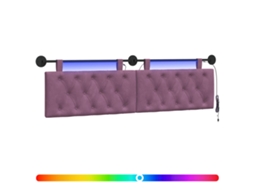 Conjunto 1 Cabeceira Moderna Vidaxl Roxo Veludo (170 X 55 X 7 Cm)