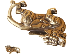 Ornamento Latão Dourado Estilo Antigo Design Qilin Decoração Interiores Sólida Clássica Prateleira Mesa Voo GOKOCO