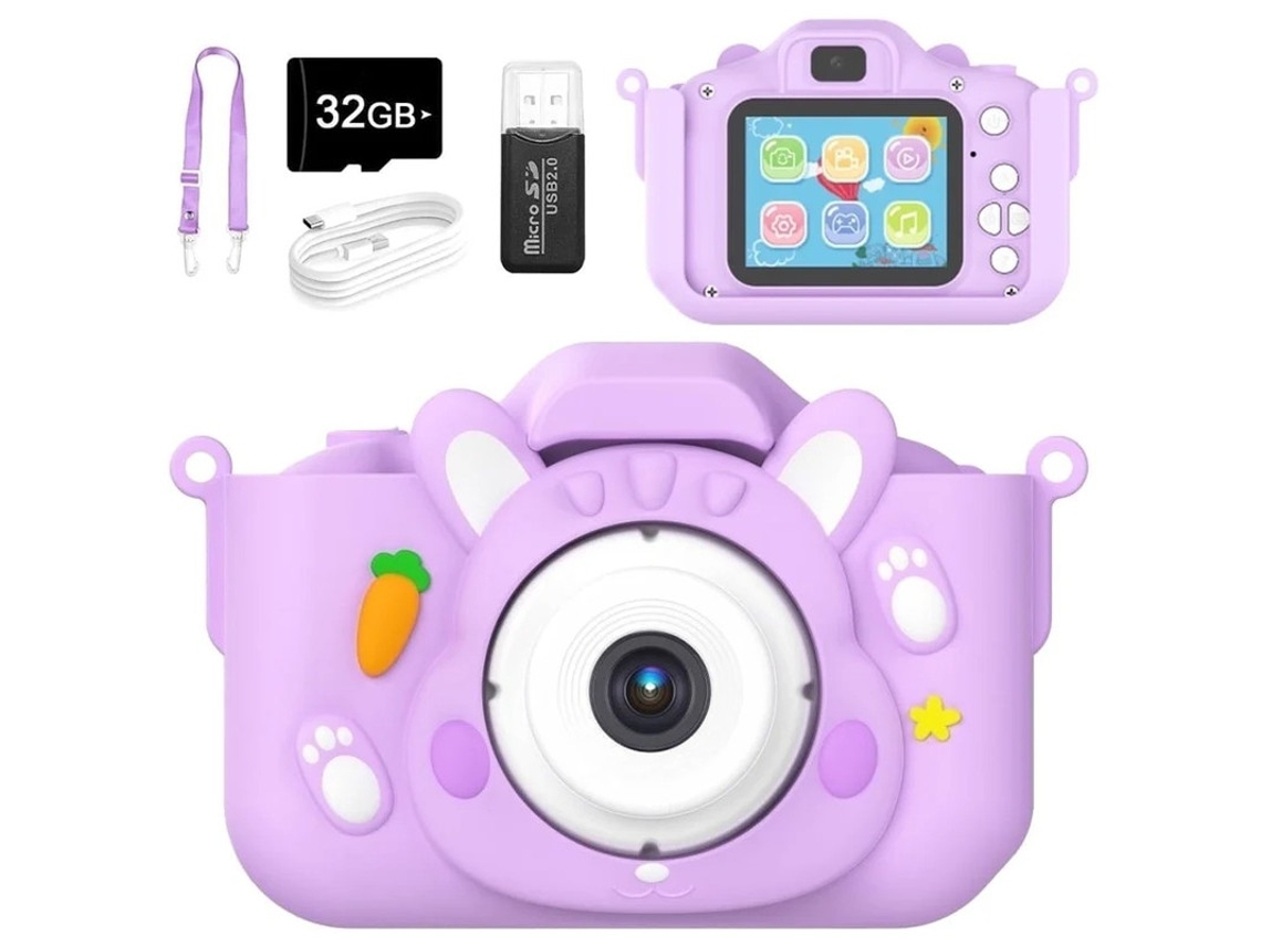 Câmera infantil multifuncional Yizhood HD 1080P com câmera dupla e cartão de 32 GB