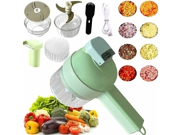 Conjunto De Cortador De Legumes Elétrico Portátil 4 Em 1, Multifuncional, Para Alho, Pimenta, Gengibre, Pimentão E Cebola