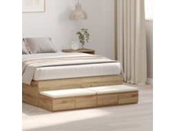 Camas Armazenamento Carvalho Artesanal 120x36,5x16,5 Cm Madeira Compensada Lovely Home