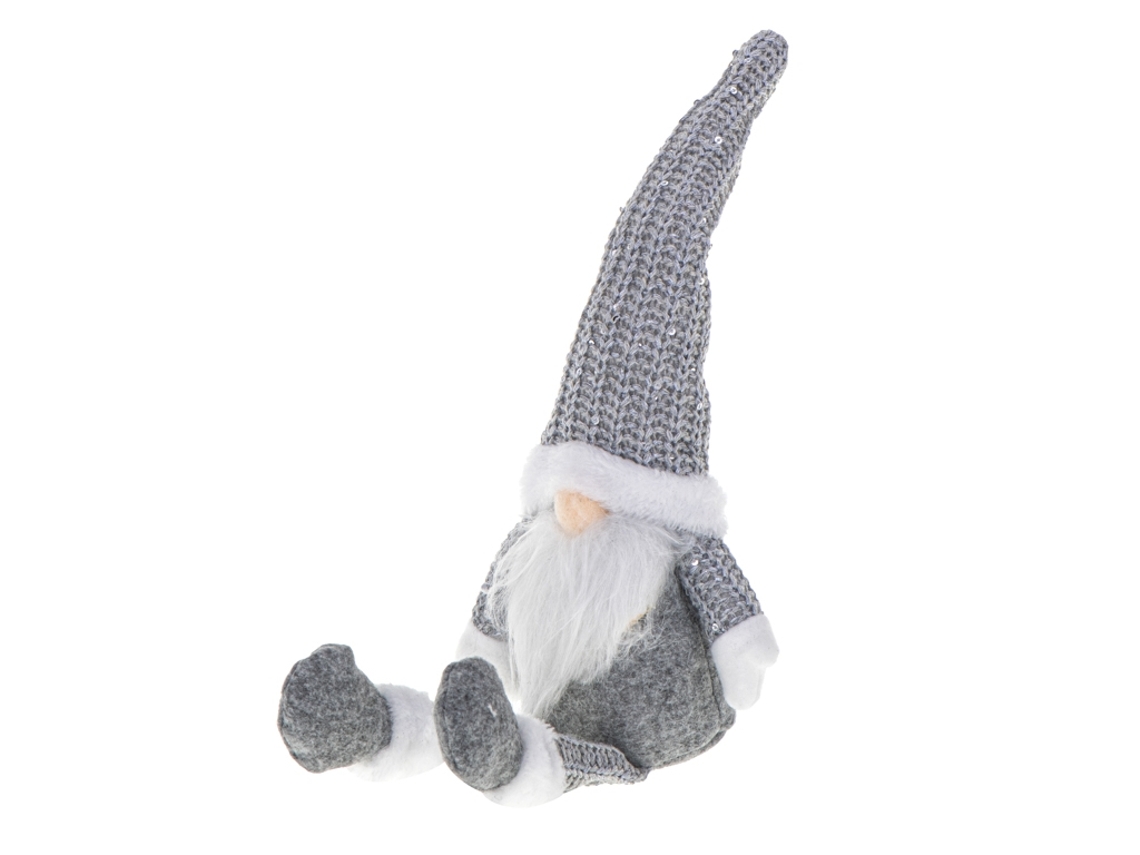 Gnomo de Natal com Barba Cinza 47cm Pricenet