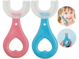 Escova de Dentes Infantil, Infantil em Formato U, 2 Unidades, Cabeça Silicone Grau GOKOCO