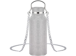 Garrafa Térmica Nova Line com Diamantes, Inox 304, com Cadeia