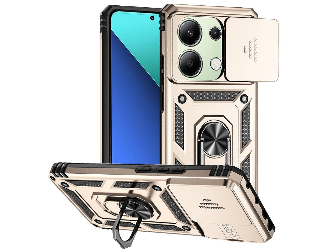 Compre Capa Para Xiaomi Redmi Note 13 Pro 4g / Poco M6 Pro 4g Com Lente De Proteção Aprimorada E Suporte De Pc Tpu Dourado