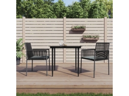 Cadeiras Jardim C/ Almofadões 2pcs 54x60,5x83,5cm Vime Pe Preto Dkd Home Decor