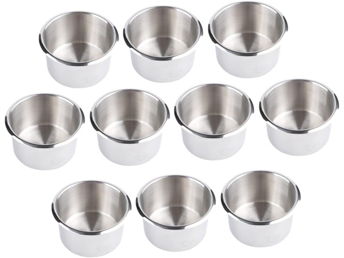 Conjunto De 10 Porta-copos Em Aço Inoxidável Para Camping E Caminhões - Fáceis De Limpar E Práticos Para Bebidas.