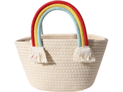 Bolsa Artesanal Feita De Corda De Algodão Delicadamente Trançada, Com Textura Fina, Leve E Portátil.