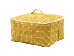 Saco Organizador Dobrável Grande Em Algodão, Para Guardar Cobertores, Brinquedos, Roupas E Itens, Perfeito Para Viagens. Amarelo