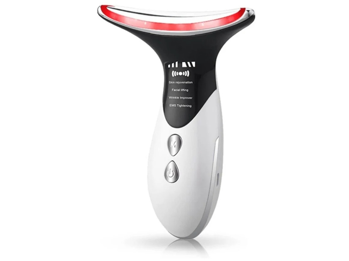 Instrumento De Beleza Yizhood M1 Ems Conjunto De Pescoço E Microcorrente Facial Antirrugas Clareamento Facial Para Uso Doméstico Branco