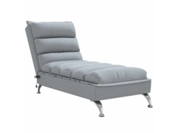 Chaise lounge de massagem VIDAXL Cinzeto Tecido (133.5x56x74 cm)