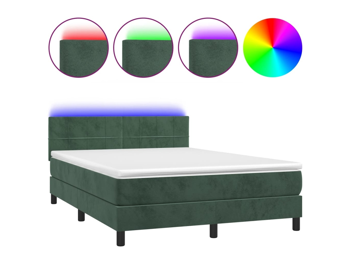 Box Spring Bed, Box Spring Beds Vidaxl Verde Veludo (140 X 200 Cm)