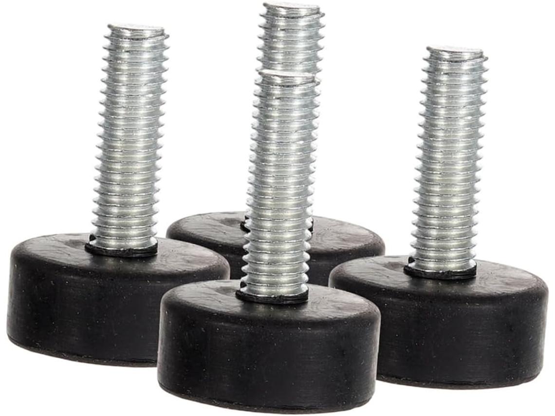 Shineofi Conjunto De 4 Pés Borracha Ajustáveis Com Parafusos M8 Amortecedores Vibração, Niveladores Antiderrapantes Para