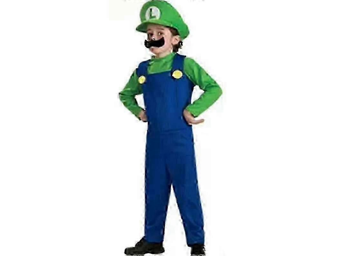 Traje De Cosplay Super Mario Luigi Para Adultos E Crianças Carnaval Halloween Festa Luigi Niño Verde M