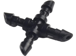 Pacote Com 50 Conectores De Irrigação Cruzados Plástico Farpa 4 Mm