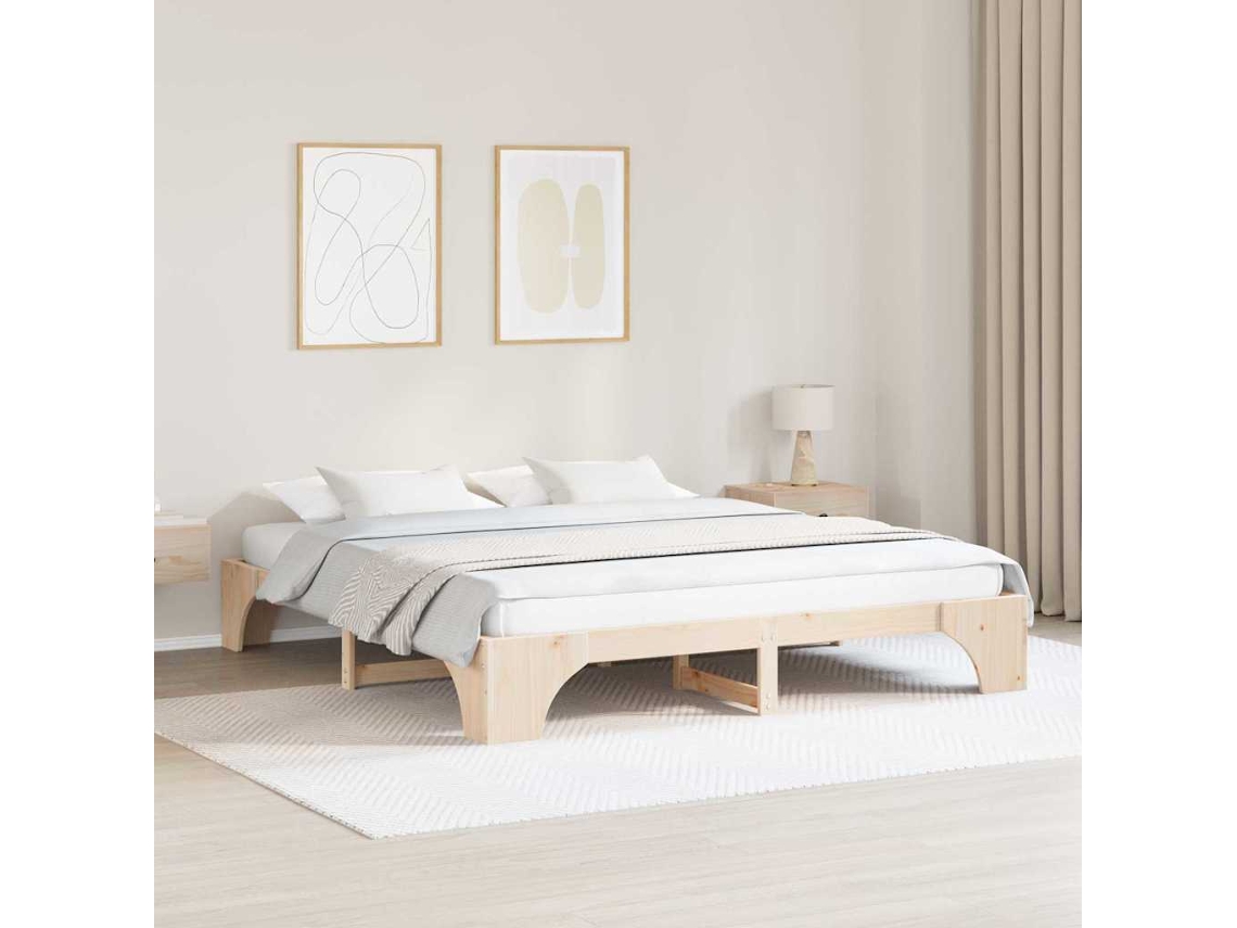 Vidaxl Estrutura Da Cama Natural 200 X 200 Cm