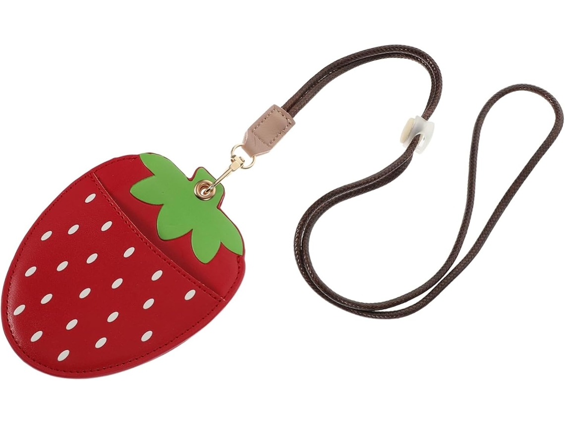 Lurelia Porta-cartões Transparente Reutilizável Com Cordão Em Couro Pu Para Escritório E Escola