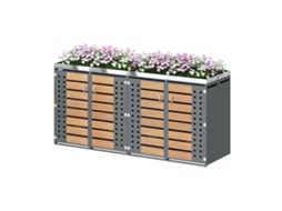 Conjunto Jardim Mesa e Cadeira Canto, Encosto 5 Posições, Aço Galvanizado, Tampo Plástico Madeira, Cinza/preto | S/MARCA