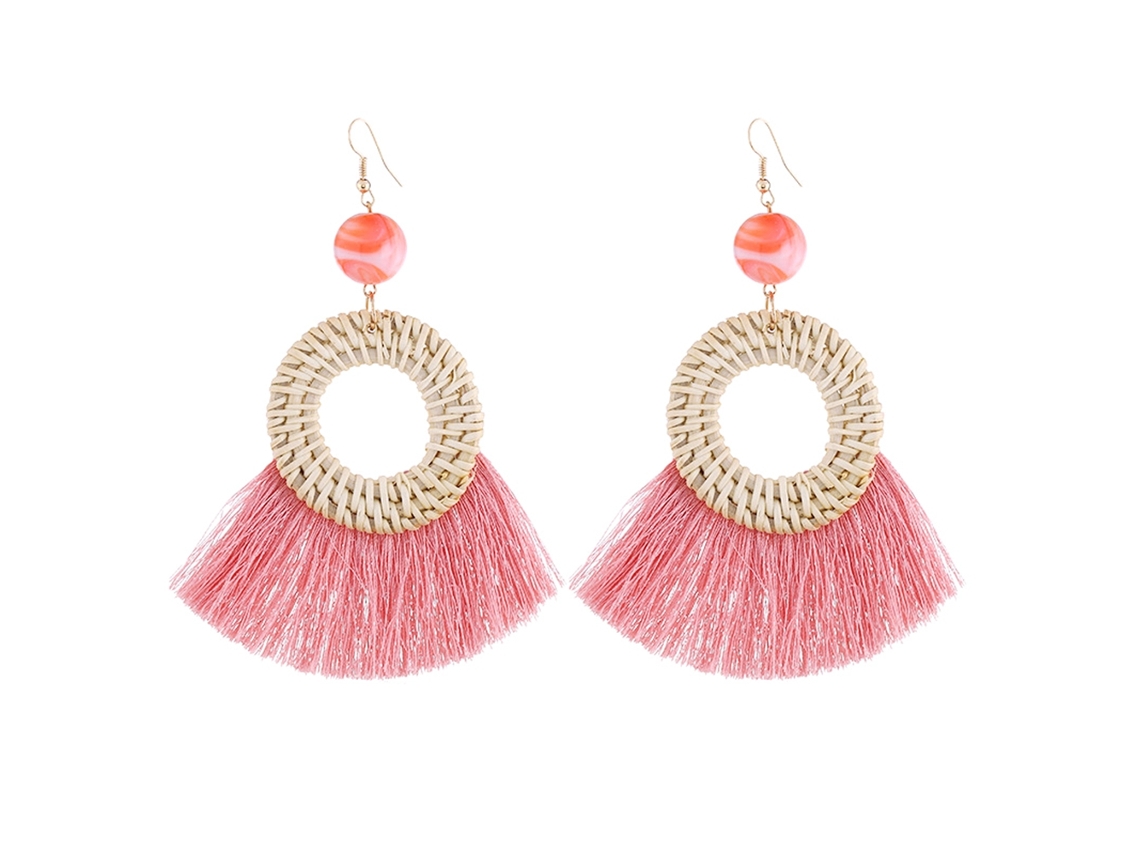 Brinco Com Tassel Tecido Moda Criativa Presente