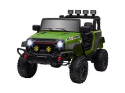 Carro Elétrico Infantil 12v 100x63x65 Cm Verde (controle Remoto, Faróis Led, Buzina e Música)