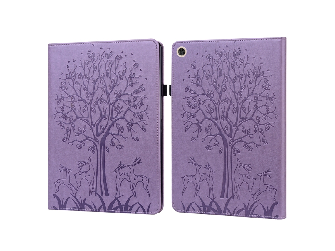 Capa‑flip De Couro Halinuia Com Padrão Árvore‑veado Para Huawei Matepad T 10s 10,1 Polegadas / T 10 9.7 Polegadas