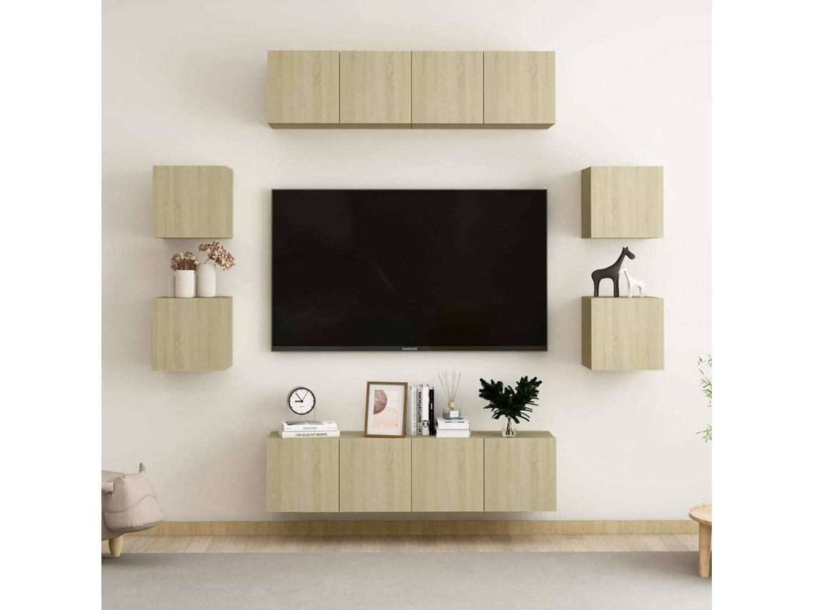 Tv Cabinet, Tv Cabinets Vidaxl Marrom Madeira Processada (n/a)