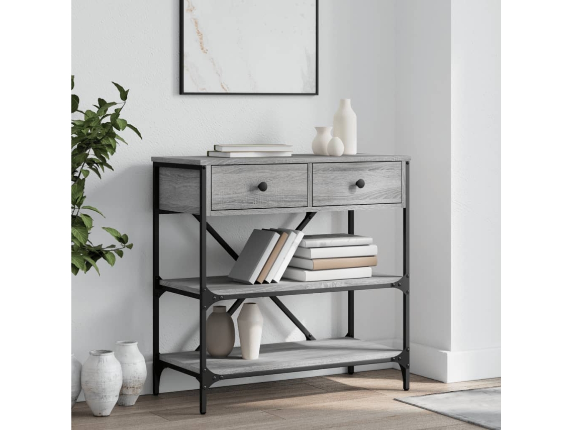 Vidaxl Mesa Consola 75x34,5x75 Cm Derivados De Madeira Cinzento Sonoma