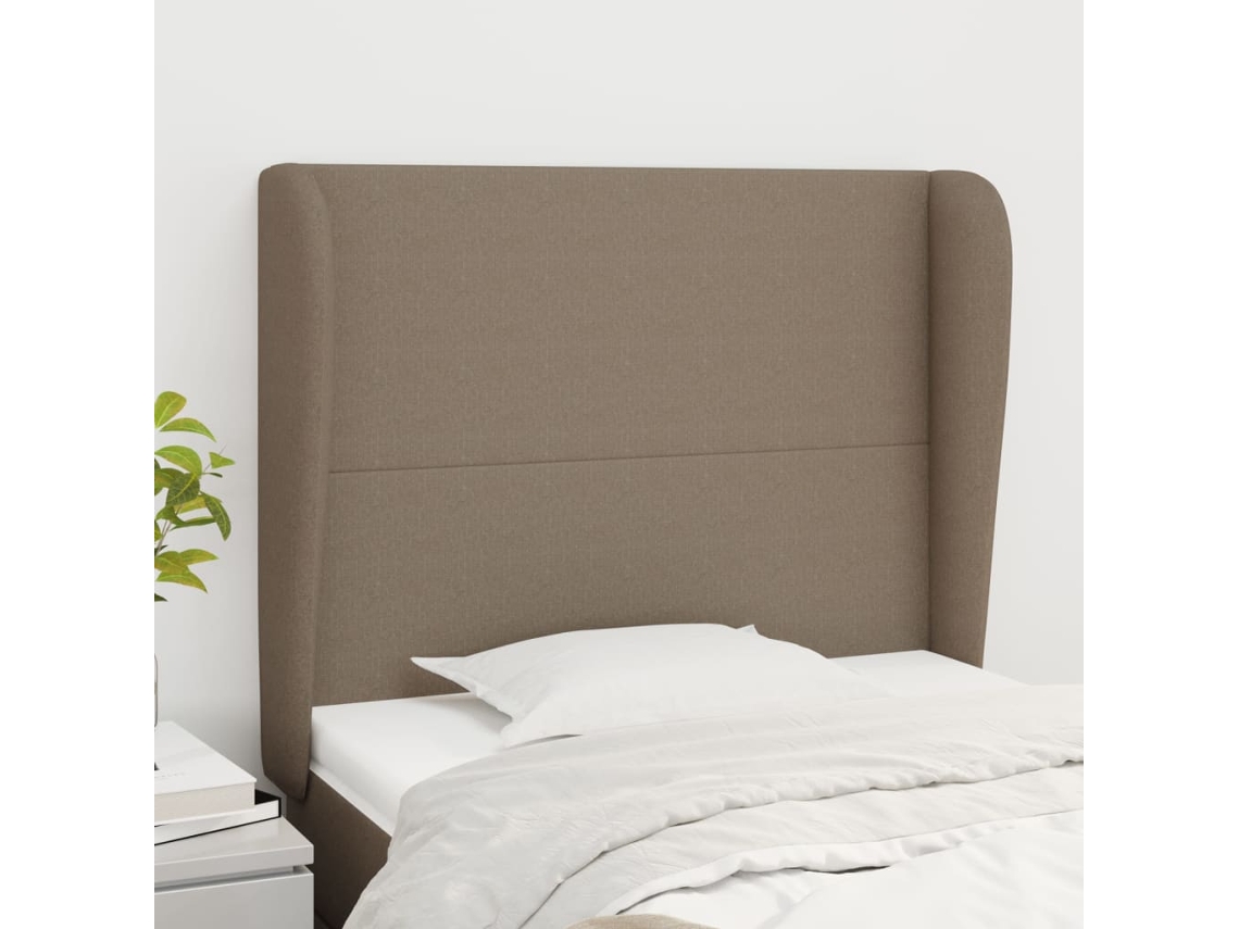 Vidaxl Cabeceira Cama C/ Abas Tecido 83x23x118/128cm Cinza-acastanhado