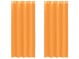Maison Exclusive - Cortinas De Voile Com Ilhós 2 Pcs Laranja 140x225 Cm