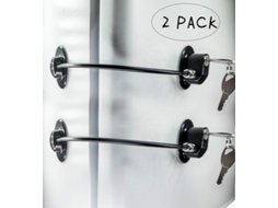Pacote Com 2 Fechaduras Pretas Para Porta De Geladeira E Freezer, Fechadura Para Gaveta De Arquivo Com 4 Chaves Aquaforge