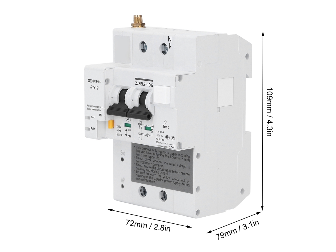 Disjuntor Circuito Wifi Inteligente (controle Remoto, Proteção Contra Fugas)