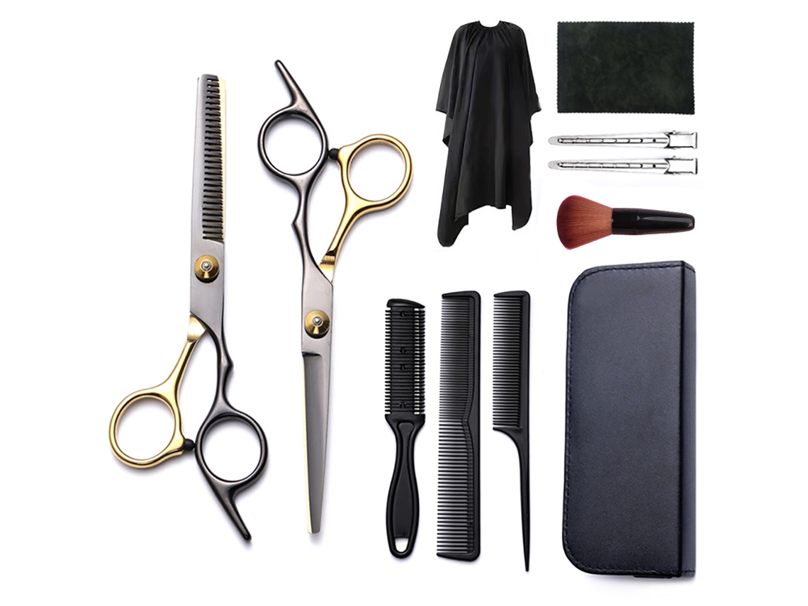 Kit De Tesoura De Corte Cabelo, 11pcs Ferramenta Profissional Para Corte De Cabelo, Para Cabeleireiros E Uso Doméstico Cuich
