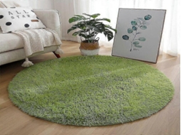 Lurelia Tapete Redondo Infantil Macio Pvc Poliéster Verde Sala Quarto R462