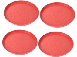 Bandeja De Alimentação Para Galinhas Em Plástico, Conjunto De 4 Peças, Para Galinheiros.