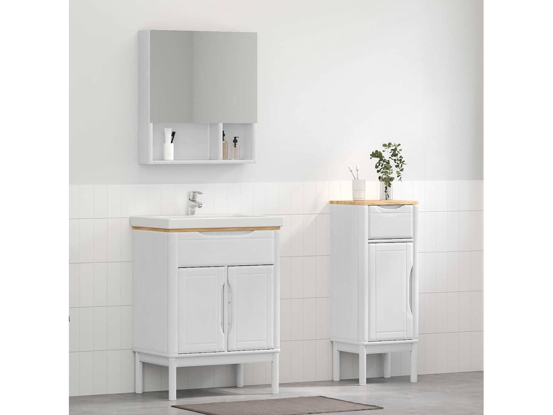 Vidaxl Conjunto De Móveis Para Banheiro Floro 2 Unid. Branco